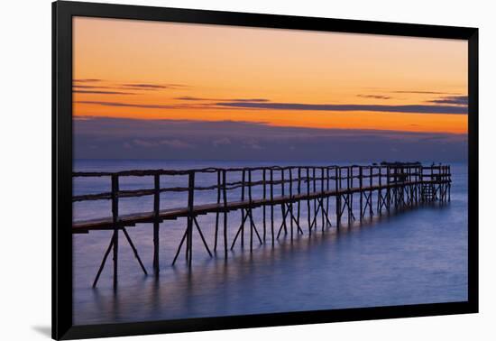 Canada, Manitoba, Winnipeg. Pier on Lake Winnipeg at dawn.-Jaynes Gallery-Framed Photographic Print