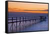 Canada, Manitoba, Winnipeg. Pier on Lake Winnipeg at dawn.-Jaynes Gallery-Framed Stretched Canvas