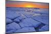 Canada, Manitoba, Winnipeg. Sunrise on Lake Winnipeg spring ice.-Jaynes Gallery-Mounted Photographic Print