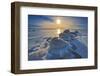 Canada, Manitoba, Winnipeg. Sunset on Lake Winnipeg spring ice.-Jaynes Gallery-Framed Photographic Print