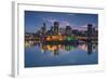 Canada, Montreal, Skyline and Old Port Along St. Lawrence River, Dusk-Walter Bibikow-Framed Photographic Print