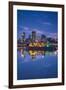 Canada, Montreal, Skyline and Old Port Along St. Lawrence River, Dusk-Walter Bibikow-Framed Photographic Print