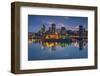 Canada, Montreal, Skyline and Old Port Along St. Lawrence River, Dusk-Walter Bibikow-Framed Photographic Print