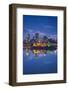 Canada, Montreal, Skyline and Old Port Along St. Lawrence River, Dusk-Walter Bibikow-Framed Photographic Print