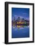 Canada, Montreal, Skyline and Old Port Along St. Lawrence River, Dusk-Walter Bibikow-Framed Photographic Print