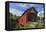 Canada, New Brunswick, Fundy National Park. Red covered bridge at Point Wolfe.-Jaynes Gallery-Framed Stretched Canvas