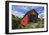 Canada, New Brunswick, Fundy National Park. Red covered bridge at Point Wolfe.-Jaynes Gallery-Framed Photographic Print