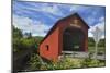 Canada, New Brunswick, Fundy National Park. Red covered bridge at Point Wolfe.-Jaynes Gallery-Mounted Photographic Print