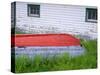 Canada, Newfoundland, Bauline East, Weathered Wooden Boat and Fishing Shed-John Barger-Stretched Canvas
