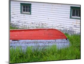 Canada, Newfoundland, Bauline East, Weathered Wooden Boat and Fishing Shed-John Barger-Mounted Photographic Print