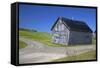 Canada, Nova Scotia. Aged barn at a forked road.-Kymri Wilt-Framed Stretched Canvas
