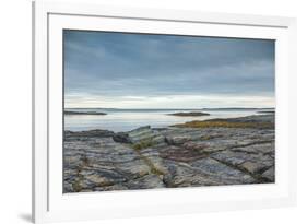Canada, Nova Scotia, Blue Rocks. Coastal fishing village, rocky shoreline.-Walter Bibikow-Framed Photographic Print