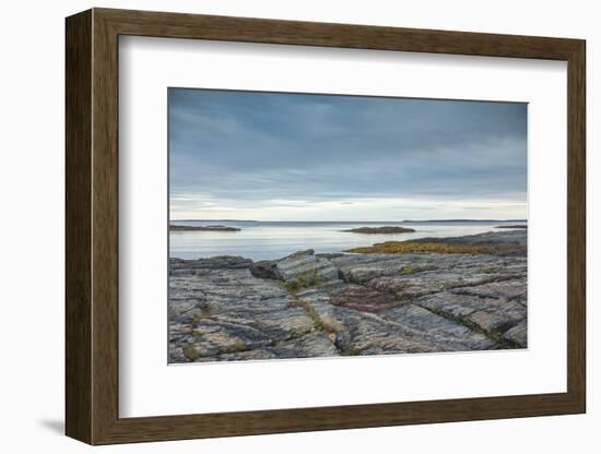 Canada, Nova Scotia, Blue Rocks. Coastal fishing village, rocky shoreline.-Walter Bibikow-Framed Photographic Print