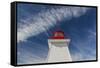 Canada, Nova Scotia, Cabot Trail. Cape Breton Highlands National Park, Neils Harbour Lighthouse.-Walter Bibikow-Framed Stretched Canvas