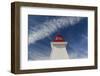 Canada, Nova Scotia, Cabot Trail. Cape Breton Highlands National Park, Neils Harbour Lighthouse.-Walter Bibikow-Framed Photographic Print
