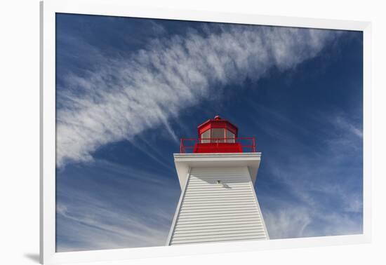 Canada, Nova Scotia, Cabot Trail. Cape Breton Highlands National Park, Neils Harbour Lighthouse.-Walter Bibikow-Framed Photographic Print