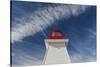 Canada, Nova Scotia, Cabot Trail. Cape Breton Highlands National Park, Neils Harbour Lighthouse.-Walter Bibikow-Stretched Canvas