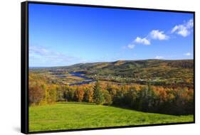 Canada, Nova Scotia, Cape Breton, Cabot Trail, Fall colors in Margaree-Patrick J. Wall-Framed Stretched Canvas