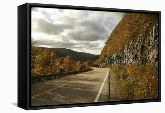 Canada, Nova Scotia, Cape Breton, Cabot Trail in Golden Fall Color-Patrick J. Wall-Framed Stretched Canvas