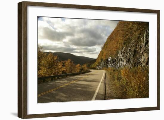 Canada, Nova Scotia, Cape Breton, Cabot Trail in Golden Fall Color-Patrick J. Wall-Framed Photographic Print