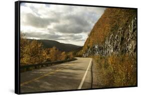 Canada, Nova Scotia, Cape Breton, Cabot Trail in Golden Fall Color-Patrick J. Wall-Framed Stretched Canvas