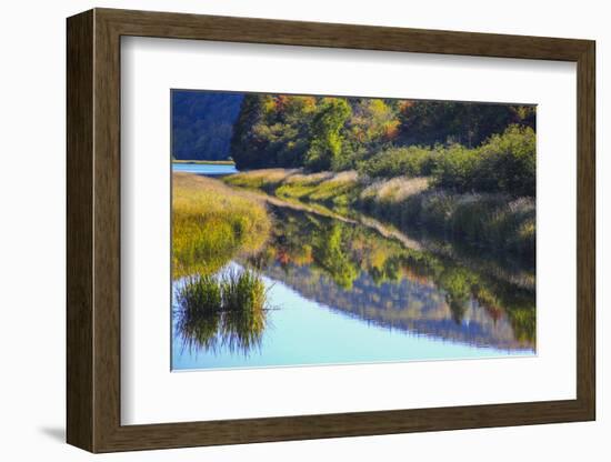 Canada, Nova Scotia, Cape Breton, Cabot Trail, Margaree river reflections-Patrick J. Wall-Framed Photographic Print