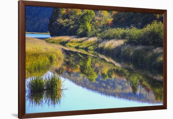 Canada, Nova Scotia, Cape Breton, Cabot Trail, Margaree river reflections-Patrick J. Wall-Framed Photographic Print