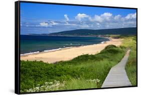 Canada, Nova Scotia, Cape Breton, Inverness Beach Boardwalk-Patrick J^ Wall-Framed Stretched Canvas