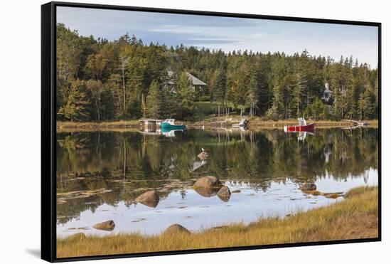 Canada, Nova Scotia, Glen Haven. Small coastal harbor.-Walter Bibikow-Framed Stretched Canvas