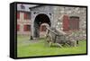 Canada, Nova Scotia, Louisbourg. Fortress of Louisbourg. Wooden Wagon-Cindy Miller Hopkins-Framed Stretched Canvas