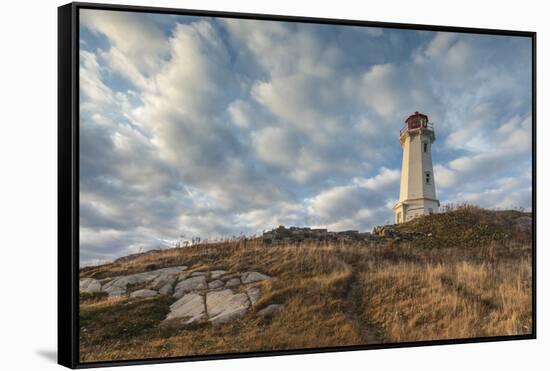 Canada, Nova Scotia, Louisbourg Lighthouse.-Walter Bibikow-Framed Stretched Canvas