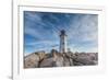 Canada, Nova Scotia, Peggy's Cove. Fishing village and Peggys Point Lighthouse.-Walter Bibikow-Framed Photographic Print