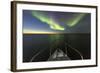 Canada, Nunavut, Aurora Borealis Glows in Night Sky Above Hudson Bay-Paul Souders-Framed Photographic Print