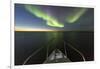 Canada, Nunavut, Aurora Borealis Glows in Night Sky Above Hudson Bay-Paul Souders-Framed Photographic Print