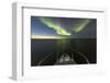 Canada, Nunavut, Aurora Borealis Glows in Night Sky Above Hudson Bay-Paul Souders-Framed Photographic Print