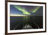 Canada, Nunavut, Aurora Borealis Glows in Night Sky Above Hudson Bay-Paul Souders-Framed Photographic Print