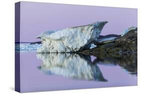 Canada, Nunavut, Iceberg Reflected in Calm Waters at Dusk-Paul Souders-Stretched Canvas