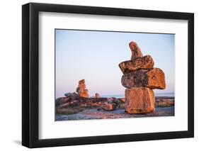 Canada, Nunavut, Rocks Cairns on Harbour Islands Along Hudson Bay-Paul Souders-Framed Photographic Print