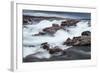 Canada, Nunavut Territory, Blurred Image of Rushing Waterfall Near Bury Cove Along Hudson Bay-Paul Souders-Framed Photographic Print