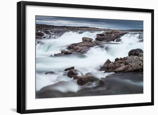 Canada, Nunavut Territory, Blurred Image of Rushing Waterfall Near Bury Cove Along Hudson Bay-Paul Souders-Framed Photographic Print