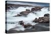 Canada, Nunavut Territory, Blurred Image of Rushing Waterfall Near Bury Cove Along Hudson Bay-Paul Souders-Stretched Canvas