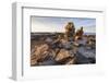 Canada, Nunavut Territory, Sunset Lights Cairns on Harbor Islands-Paul Souders-Framed Photographic Print