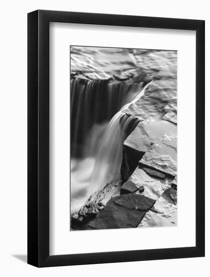 Canada, Ontario. Black and White Image Detail of Kakabeka Falls-Judith Zimmerman-Framed Photographic Print