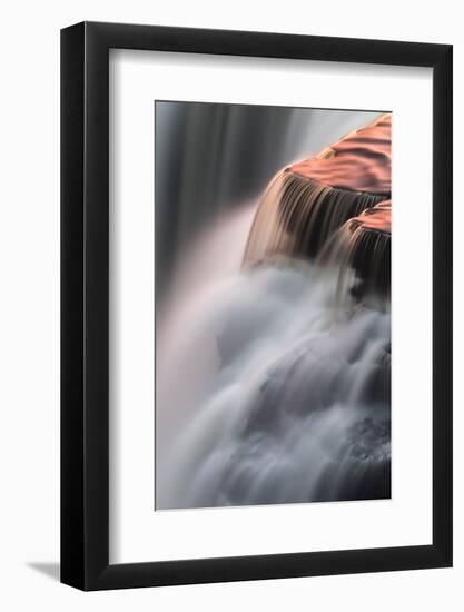 Canada, Ontario. Detail of Sunset Reflections on Kakabeka Falls-Judith Zimmerman-Framed Photographic Print