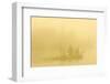 Canada, Ontario. Heavy Morning Fog on Lake with Small Island-Jaynes Gallery-Framed Photographic Print