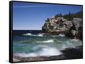 Canada, Ontario, Lake Huron in Bruce Peninsula National Park-Mike Grandmaison-Framed Stretched Canvas