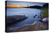 Canada, Ontario, Lake Huron, North Channel, Saint Joseph, Shore, Rock-Rainer Mirau-Stretched Canvas