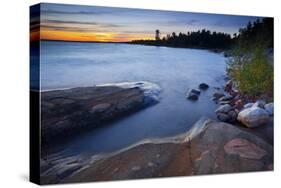 Canada, Ontario, Lake Huron, North Channel, Saint Joseph, Shore, Rock-Rainer Mirau-Stretched Canvas