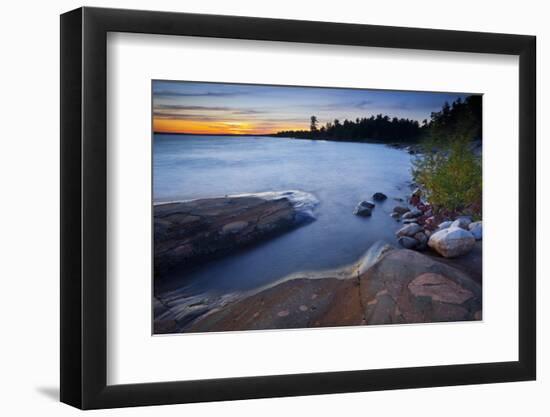 Canada, Ontario, Lake Huron, North Channel, Saint Joseph, Shore, Rock-Rainer Mirau-Framed Photographic Print