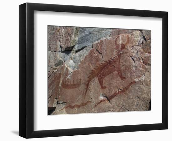 Canada, Ontario, Lake Superior Park, Agawa Rock Pictographs-Frank Zurey-Framed Photographic Print